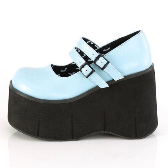 Demonia Kera MaryJane Blue Platform Heels - Picture 4 of 15